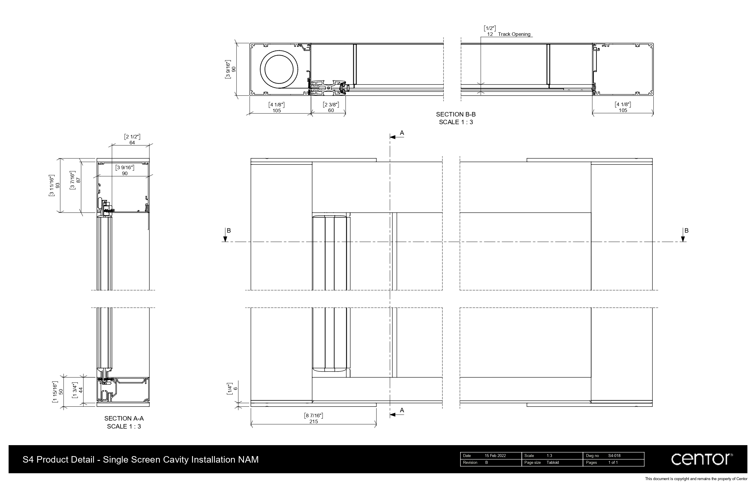 S4-018 Screen Product Detail - Single Screen Cavity Installation NAM (B)_page-0001